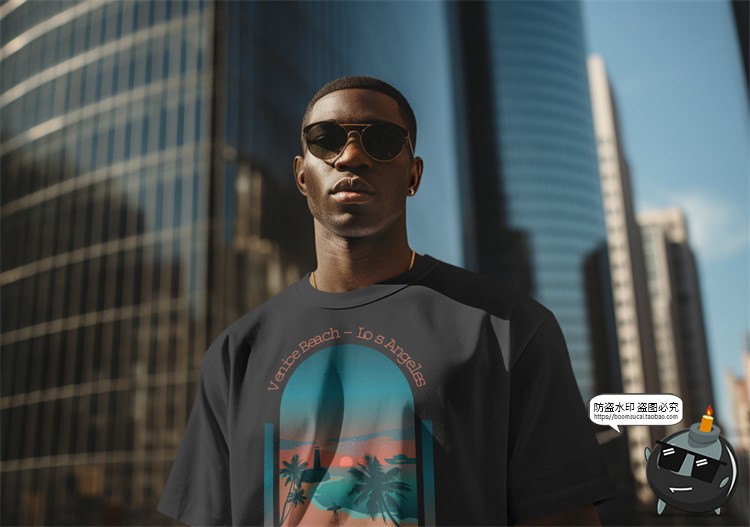 图片[4]-修身短袖T恤男女模特上衣服装户外街拍展示效果图样机PSD模板素材-设计猿