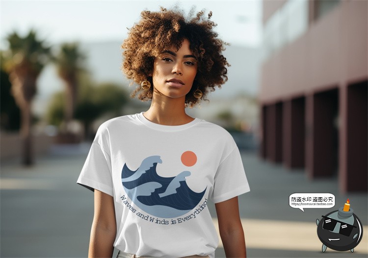 图片[6]-修身短袖T恤男女模特上衣服装户外街拍展示效果图样机PSD模板素材-设计猿