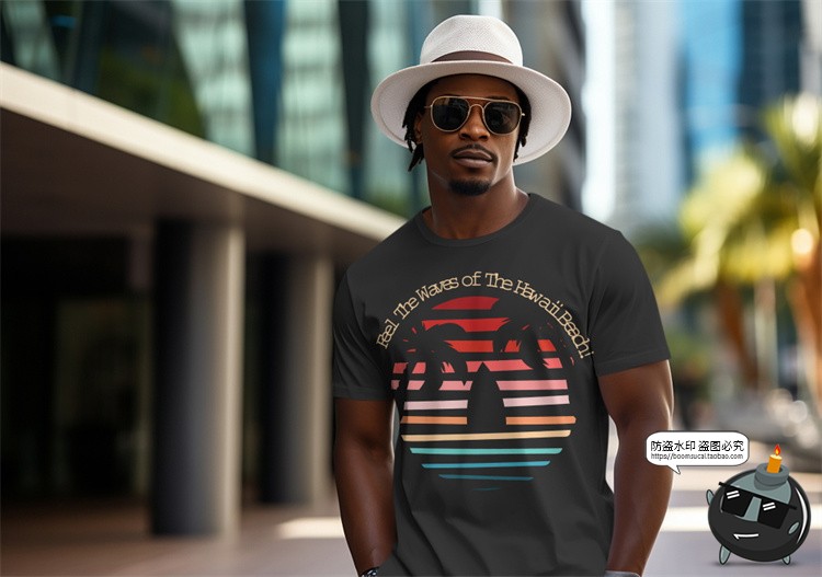 图片[14]-修身短袖T恤男女模特上衣服装户外街拍展示效果图样机PSD模板素材-设计猿