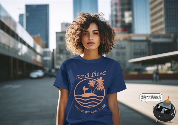 图片[15]-修身短袖T恤男女模特上衣服装户外街拍展示效果图样机PSD模板素材-设计猿