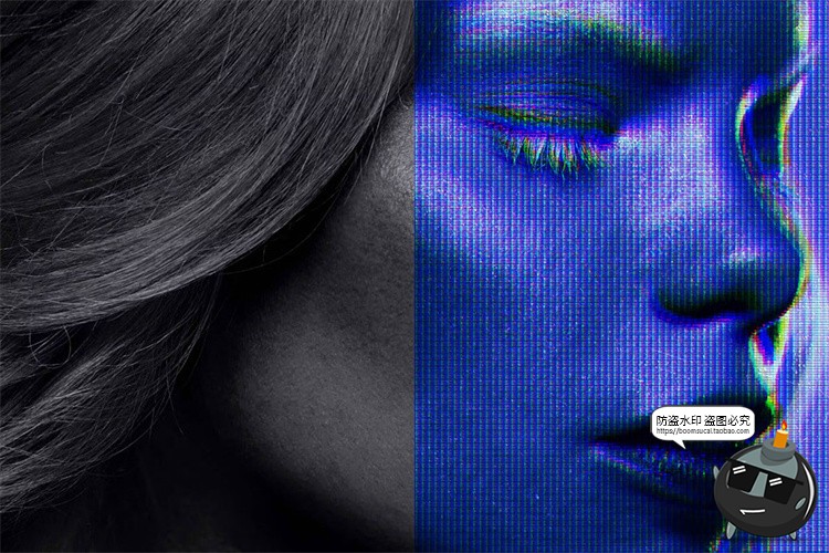 图片[5]-复古怀旧老照片做旧Crt显示失真后期特效滤镜样机PSD模板PS素材-设计猿