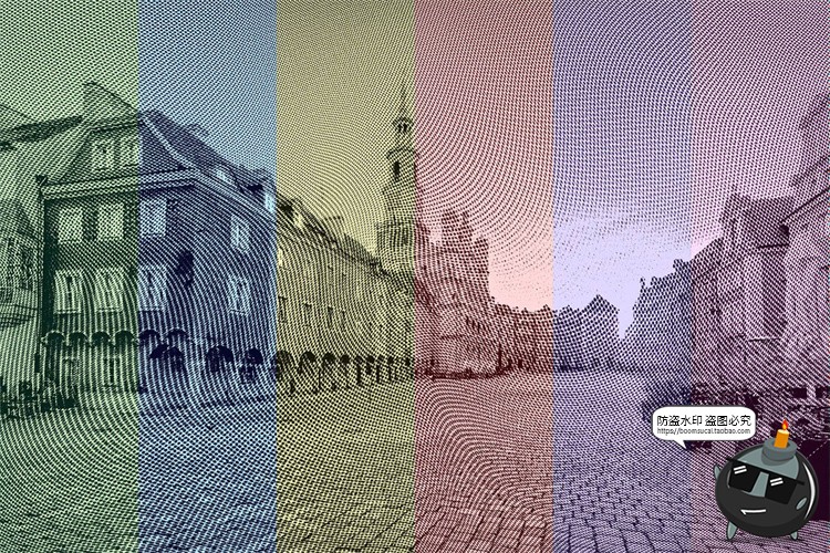 图片[2]-复古怀旧老照片雕刻矩阵雕刻纹理半色调噪点做旧特效样机PSD素材-设计猿