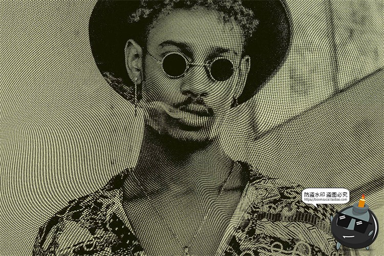 图片[4]-复古怀旧老照片雕刻矩阵雕刻纹理半色调噪点做旧特效样机PSD素材-设计猿