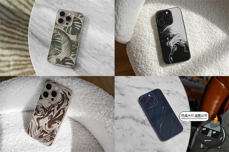 图片[4]-透明手机壳iPhone 15印花图案贴图场景效果图展示样机PSD模板素材-设计猿