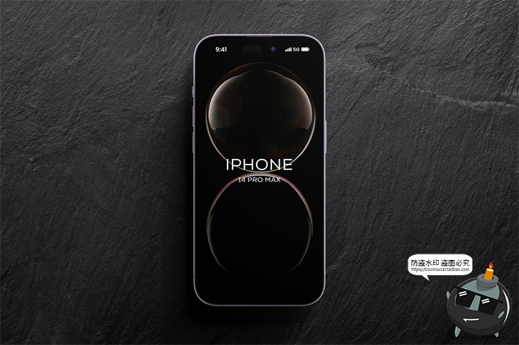 图片[2]-暗黑风iPhone 14 Pro Max手机屏幕演示效果图贴图样机PSD模板素材-设计猿