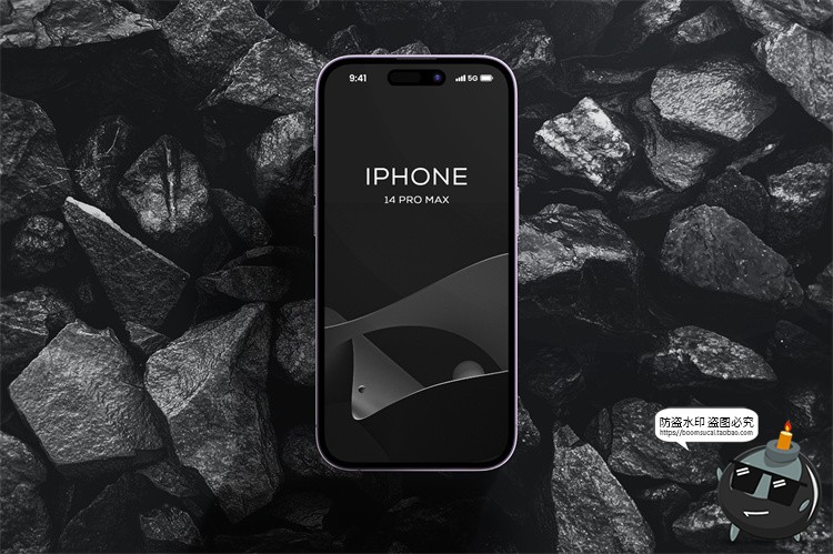 图片[3]-暗黑风iPhone 14 Pro Max手机屏幕演示效果图贴图样机PSD模板素材-设计猿