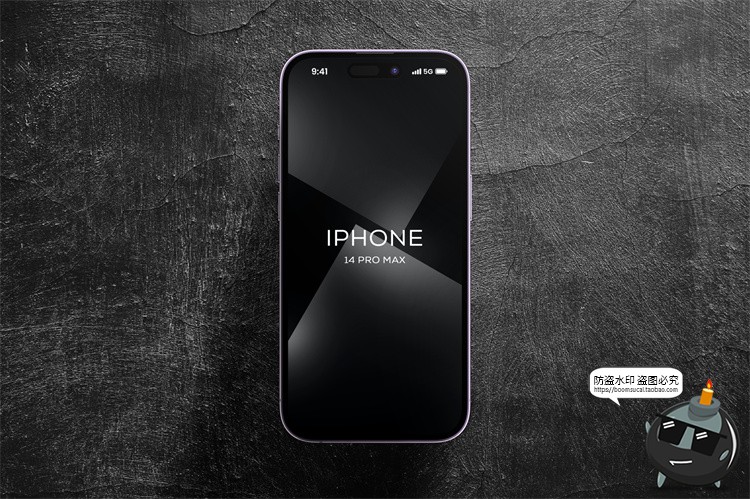 图片[4]-暗黑风iPhone 14 Pro Max手机屏幕演示效果图贴图样机PSD模板素材-设计猿