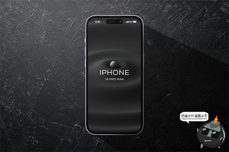 图片[5]-暗黑风iPhone 14 Pro Max手机屏幕演示效果图贴图样机PSD模板素材-设计猿