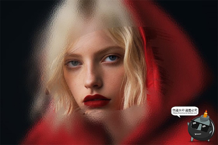 图片[5]-迷幻模糊磨砂高斯玻璃叠加效果人像修图特效滤镜样机模板PSD素材-设计猿