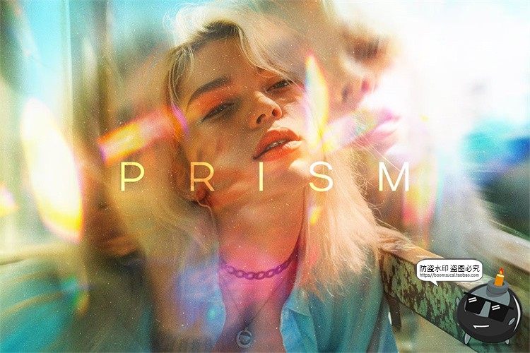 图片[1]-动感叠印漏光棱镜迷幻折射光斑图像照片滤镜样机特效PSD模板素材-设计猿