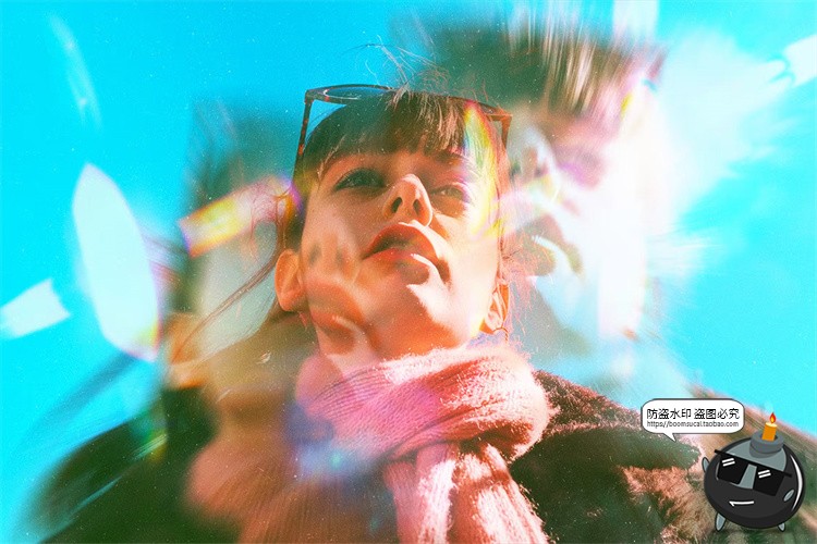 图片[4]-动感叠印漏光棱镜迷幻折射光斑图像照片滤镜样机特效PSD模板素材-设计猿