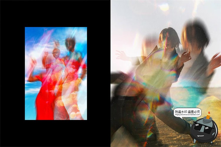 图片[7]-动感叠印漏光棱镜迷幻折射光斑图像照片滤镜样机特效PSD模板素材-设计猿