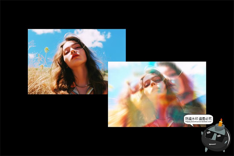 图片[8]-动感叠印漏光棱镜迷幻折射光斑图像照片滤镜样机特效PSD模板素材-设计猿