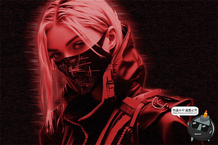 图片[2]-科幻未来照片图像赛博朋克全息影像失真扭曲鼓掌特效样机PSD素材-设计猿