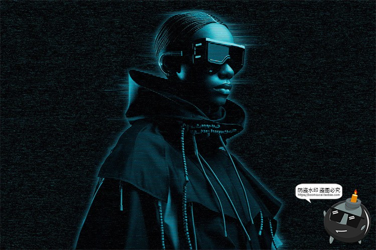 图片[4]-科幻未来照片图像赛博朋克全息影像失真扭曲鼓掌特效样机PSD素材-设计猿