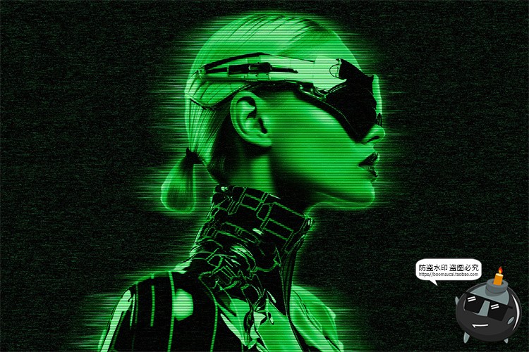 图片[6]-科幻未来照片图像赛博朋克全息影像失真扭曲鼓掌特效样机PSD素材-设计猿