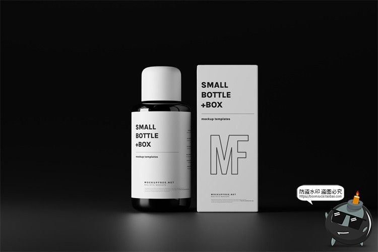 图片[3]-化妆品哑光精华乳液玻璃瓶包装纸盒外观智能贴图样机PSD模板素材-设计猿
