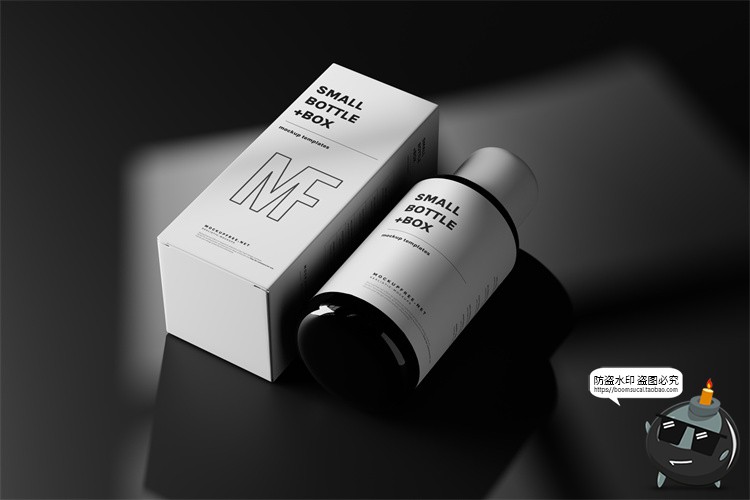 图片[4]-化妆品哑光精华乳液玻璃瓶包装纸盒外观智能贴图样机PSD模板素材-设计猿