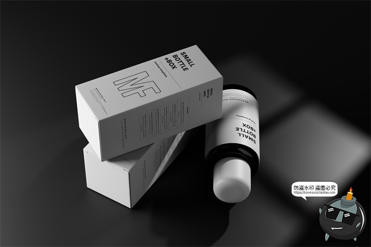 图片[5]-化妆品哑光精华乳液玻璃瓶包装纸盒外观智能贴图样机PSD模板素材-设计猿