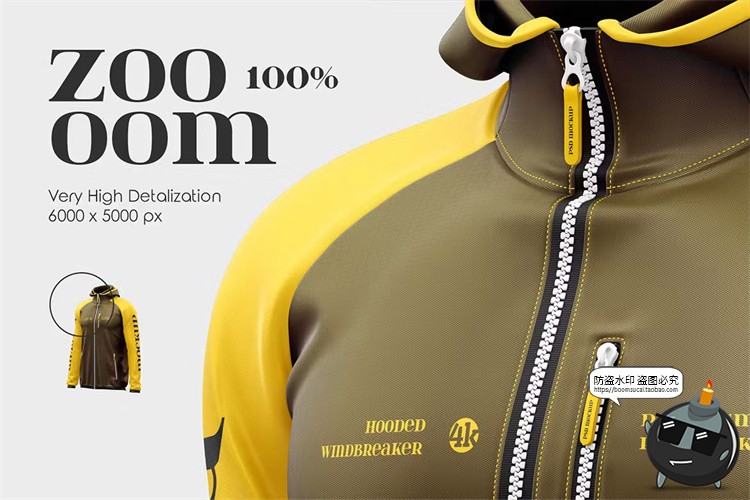 图片[2]-连帽长袖运动风衣夹克服装外套工服品牌vi标识印花贴图ps样机素材-设计猿