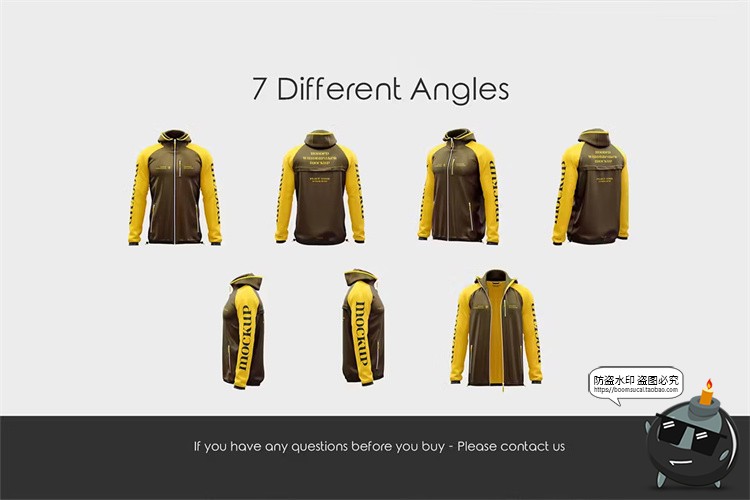 图片[3]-连帽长袖运动风衣夹克服装外套工服品牌vi标识印花贴图ps样机素材-设计猿