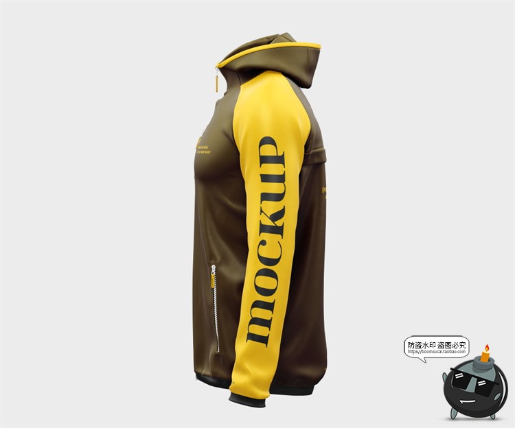 图片[5]-连帽长袖运动风衣夹克服装外套工服品牌vi标识印花贴图ps样机素材-设计猿