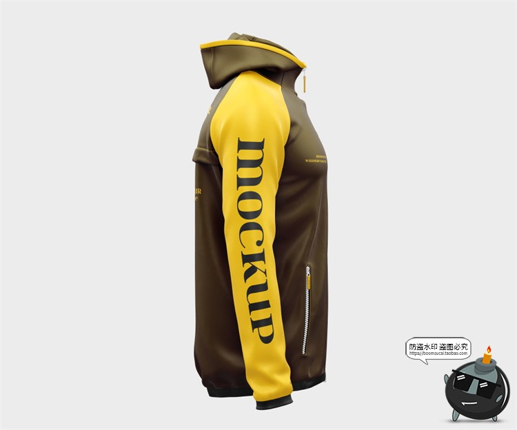 图片[8]-连帽长袖运动风衣夹克服装外套工服品牌vi标识印花贴图ps样机素材-设计猿