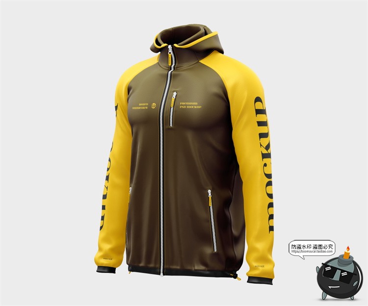 图片[10]-连帽长袖运动风衣夹克服装外套工服品牌vi标识印花贴图ps样机素材-设计猿