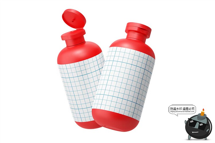 图片[6]-极简500ml洗发水沐浴露香波洗护用品塑料瓶包装瓶PSD模板样机素材-设计猿