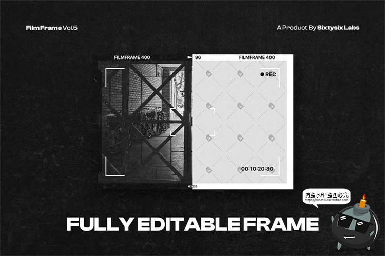 图片[2]-电影胶片胶卷边框装饰复古做旧老照片特效PSD模板样机PNG免抠素材-设计猿