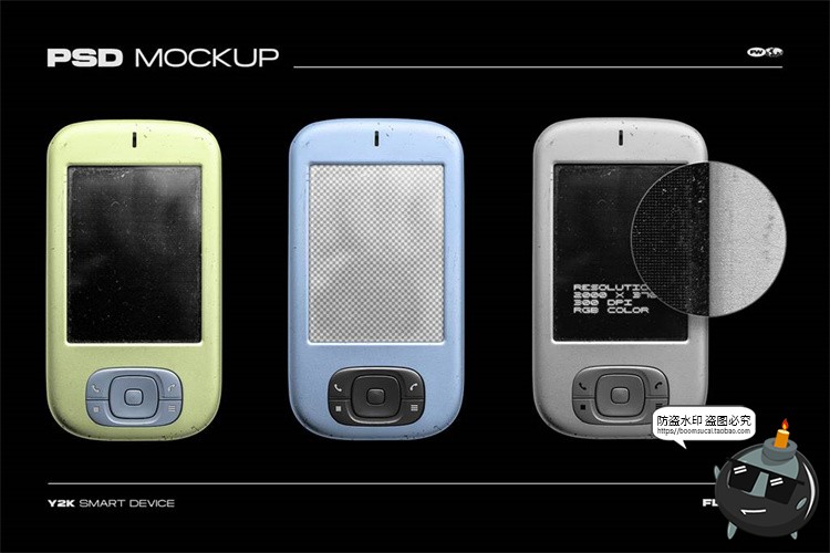 图片[3]-复古老式智能按键手机电话屏幕演示贴图潮流物料样机PSD模板素材-设计猿