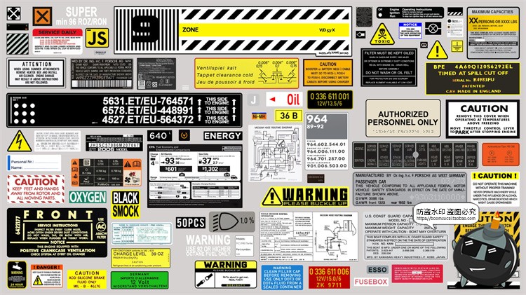 工业工程道路施工危险安全生产信息图标信号警示标识PSD模板素材-设计猿