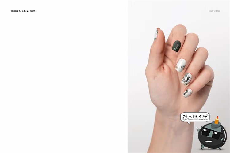 图片[7]-美甲店品牌甲片指甲彩绘颜色图案效果图展示样机智能贴图PSD素材-设计猿