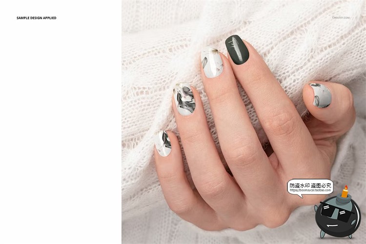 图片[9]-美甲店品牌甲片指甲彩绘颜色图案效果图展示样机智能贴图PSD素材-设计猿