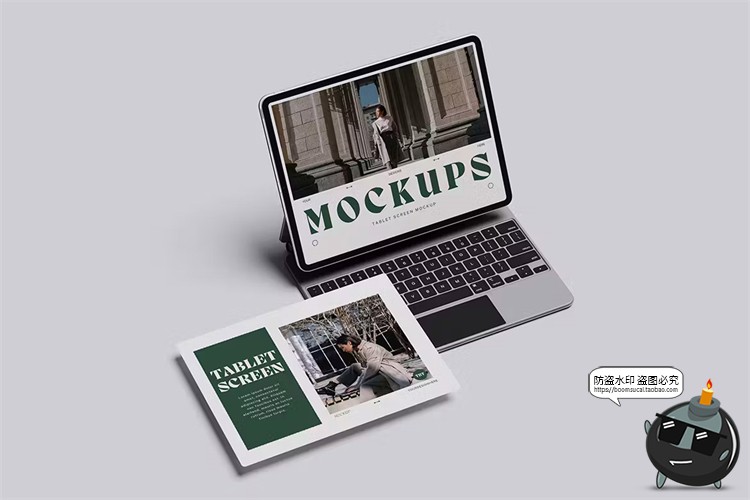 图片[2]-平板电脑ipadPro屏幕模型ui界面作品案例展示贴图PSD模板样机素材-设计猿