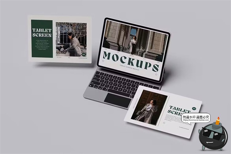 图片[3]-平板电脑ipadPro屏幕模型ui界面作品案例展示贴图PSD模板样机素材-设计猿