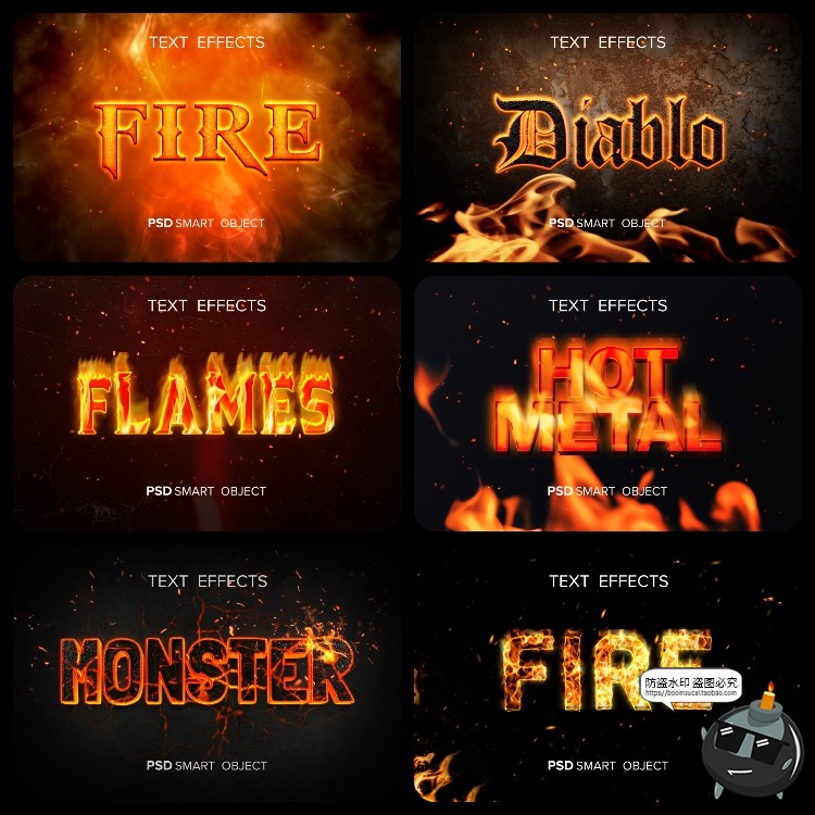 图片[3]-熔岩火焰燃烧文字效果3D立体字体特效文字样机样式PSD模板PS素材-设计猿