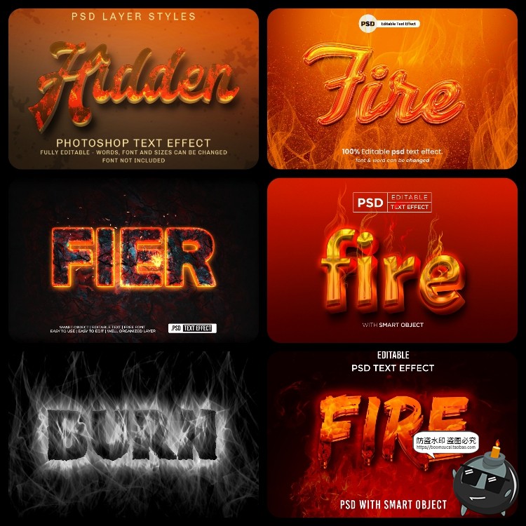 图片[7]-熔岩火焰燃烧文字效果3D立体字体特效文字样机样式PSD模板PS素材-设计猿