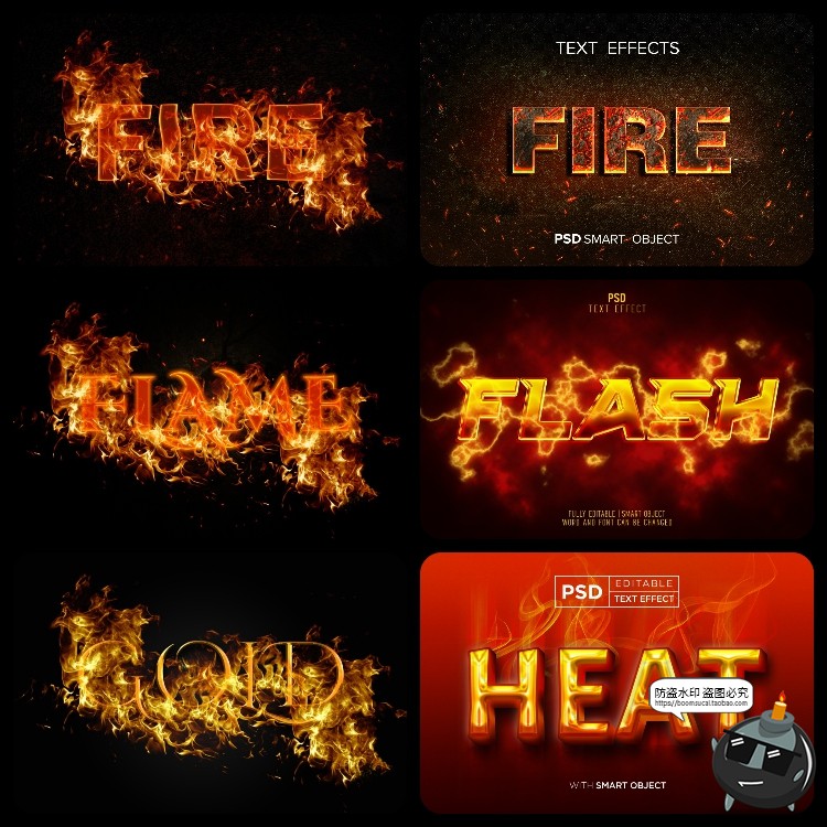 图片[8]-熔岩火焰燃烧文字效果3D立体字体特效文字样机样式PSD模板PS素材-设计猿