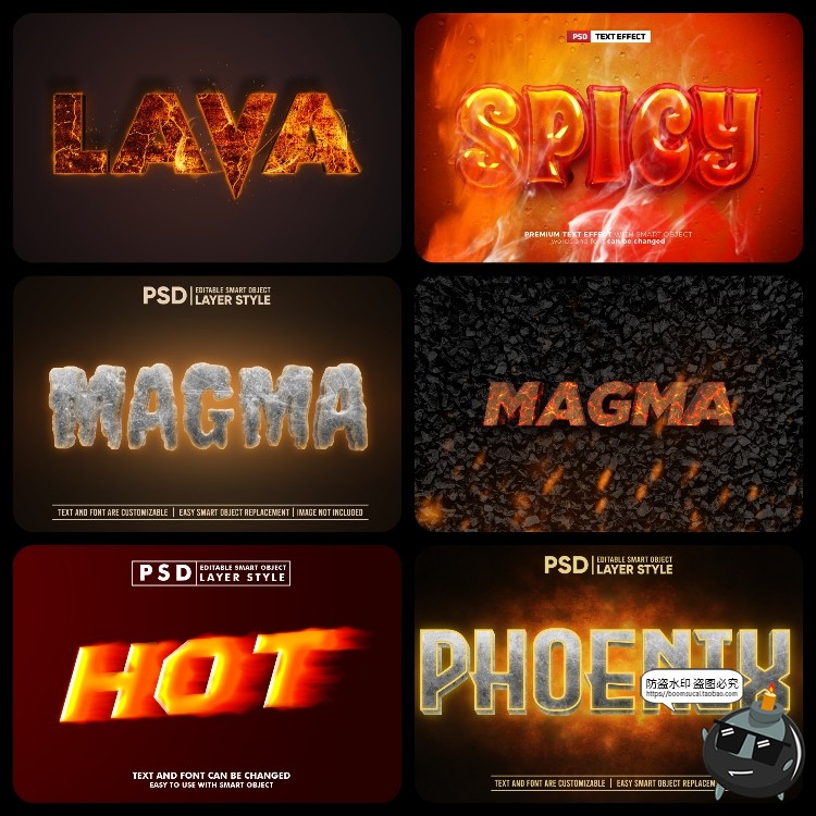 图片[9]-熔岩火焰燃烧文字效果3D立体字体特效文字样机样式PSD模板PS素材-设计猿