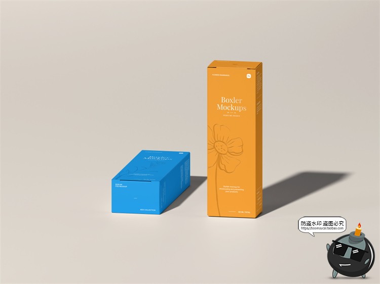 图片[3]-长条形盒子香水包装盒纸盒模型品牌logo印花贴图样机PSD模板素材-设计猿