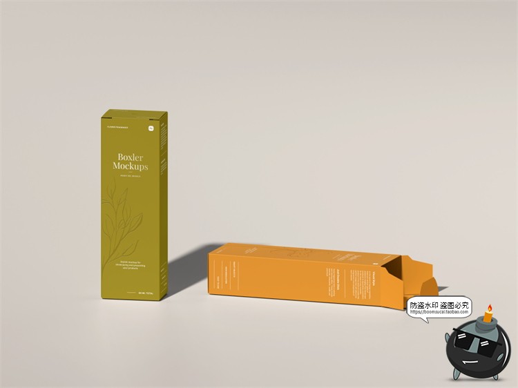 图片[8]-长条形盒子香水包装盒纸盒模型品牌logo印花贴图样机PSD模板素材-设计猿