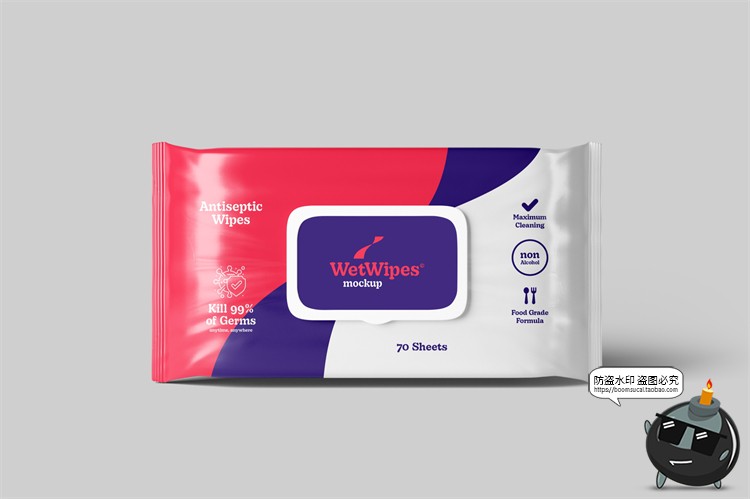 图片[4]-厨房湿巾卫生清洁湿纸巾棉巾产品包装效果图展示样机PSD模板素材-设计猿