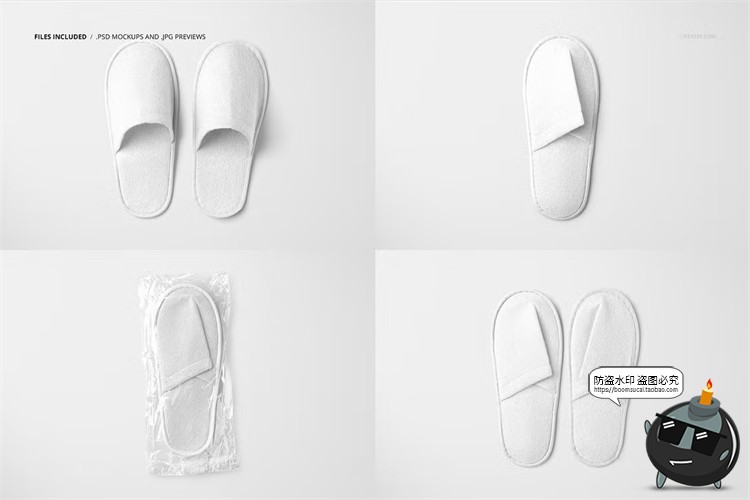 图片[2]-酒店用品宾馆居家一次性拖鞋包装设计展示效果图样机PSD模板素材-设计猿