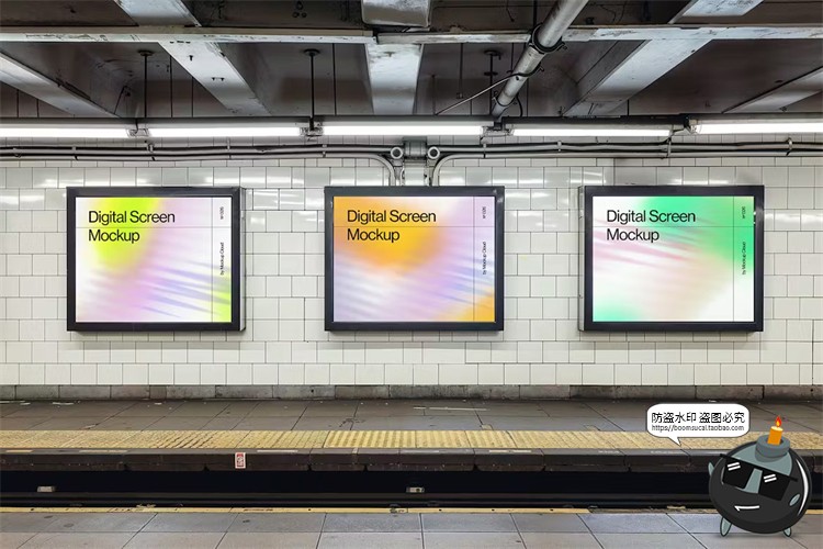 图片[14]-城市户外灯箱广告牌高铁地铁站海报街拍场景展示效果样机PSD素材-设计猿