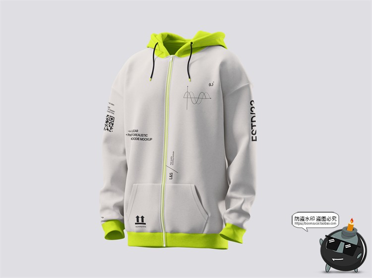 图片[2]-潮流机能潮牌T恤连帽运动卫衣服装外套展示效果图PSD模板样机素材-设计猿