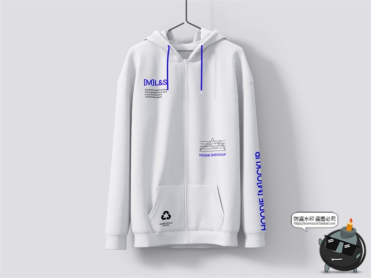 图片[3]-潮流机能潮牌T恤连帽运动卫衣服装外套展示效果图PSD模板样机素材-设计猿