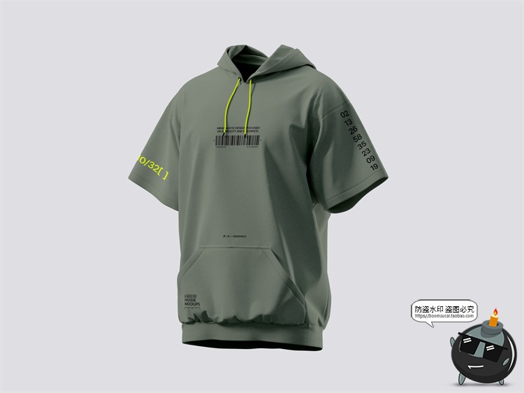 图片[11]-潮流机能潮牌T恤连帽运动卫衣服装外套展示效果图PSD模板样机素材-设计猿