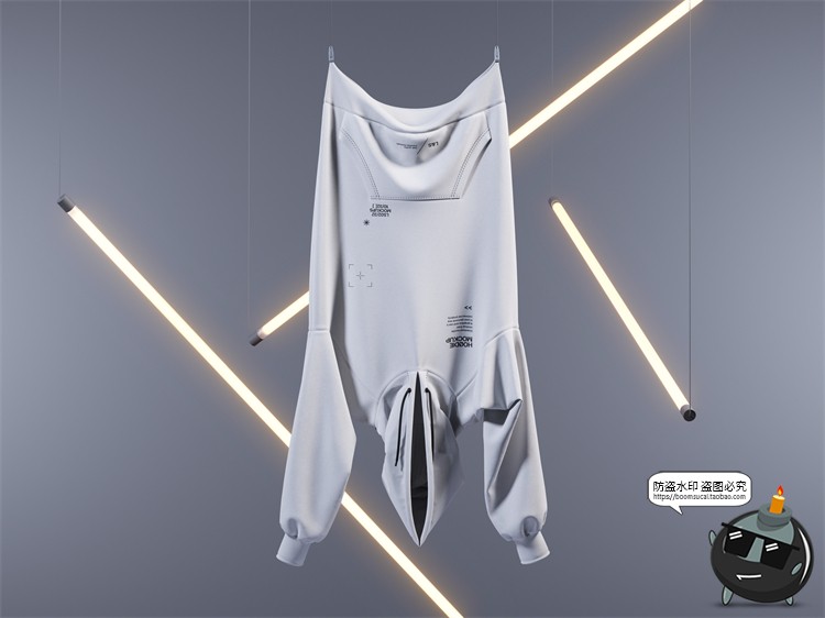 图片[17]-潮流机能潮牌T恤连帽运动卫衣服装外套展示效果图PSD模板样机素材-设计猿