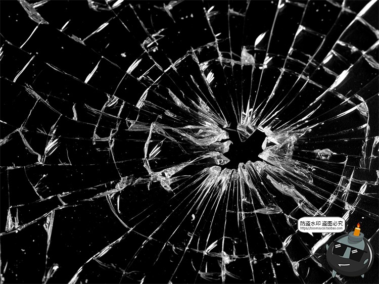 图片[2]-破碎玻璃碎片裂纹残渣肌理背景底纹特效做旧JPG黑底图片合成素材-设计猿